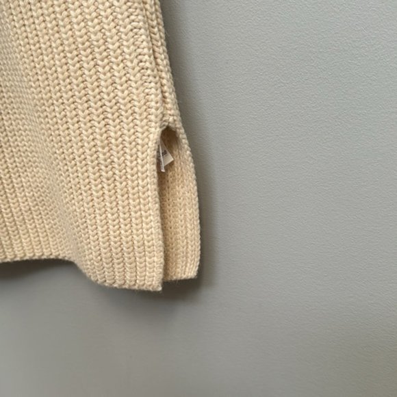 Zara Cream Cable Knit Scoop Neck Sweater Size M - Picture 5 of 9